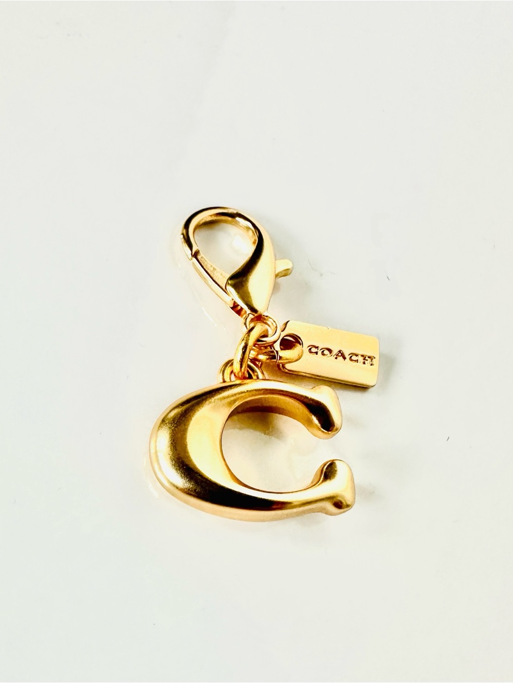 Coach Gold-tone 'C' Logo Charm Key Clip